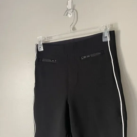 Spanx Size S Black White Piping The Perfect Pant High Rise Ankle Leggings - Picture 2 of 8